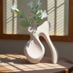 Sculptural White Ceramic Vase - Image 5
