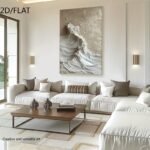 2Textured Ocean Wave Canvas - Image 4