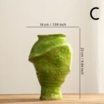 Textured Green Ceramic Vase - Image 3