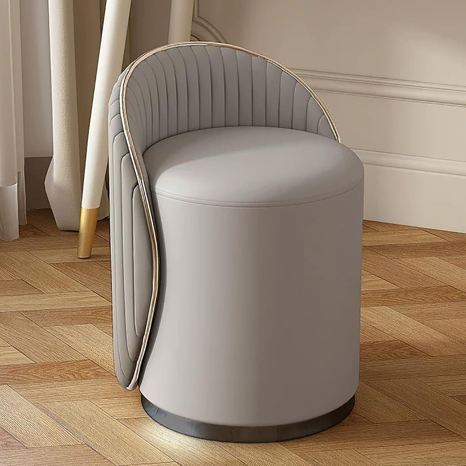 product-open-26d124ef5f2c41558e1ee3e14c223346-goods Curved Velvet Vanity Stool - Image 1