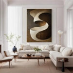 Sculptural Ribbon Abstract Canvas - Image 5