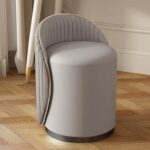 Curved Velvet Vanity Stool - Image 5