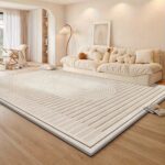 Minimal Beige Living Room Rug