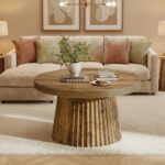 Fluted Pedestal Coffee Table