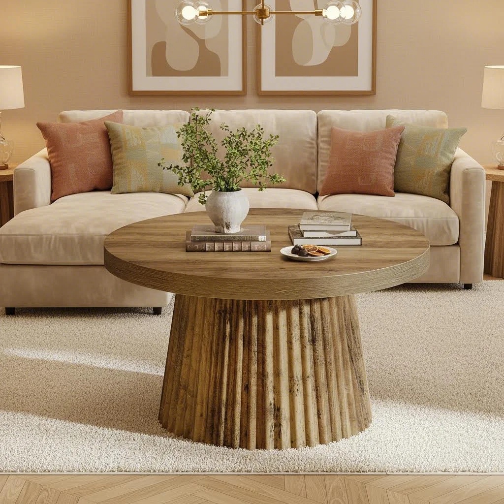 product-open-71daeb38b3944bd6be15a8c4d6557b94-goods Fluted Pedestal Coffee Table - Image 1