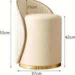 Curved Velvet Vanity Stool - Image 2