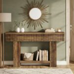 Ribbed Walnut Console Table - Image 5