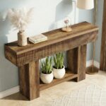 Ribbed Walnut Console Table - Image 2