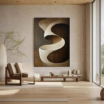 Sculptural Ribbon Abstract Canvas - Image 2