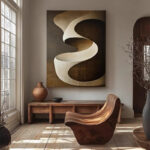 Sculptural Ribbon Abstract Canvas