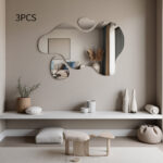 Organic Frameless Wall Mirror Set