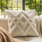 Ivory Diamond Tufted Cushion Cover