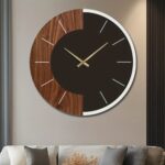 Modern Walnut Contrast Wall Clock