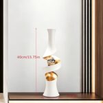 White & Gold Spiral Sculpture Vase - Image 2