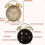 Vintage Gold Twin Bell Clock - Image 3