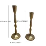 Antique Gold Sculptural Candle Holder Set - Image 2