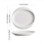 Hammered Edge Ceramic Dinner Plate - Image 3