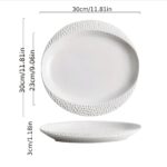 Hammered Edge Ceramic Dinner Plate - Image 4