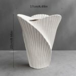 Sculpted Beige Ceramic Vase - Image 2