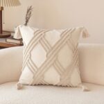 Ivory Geometric Tufted Cushion Cover - Image 2