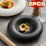Hammered Ceramic Dining Plate Set - Image 4
