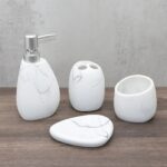 Matte Stone Bathroom Accessory Set - Image 5