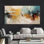 Golden Horizon Abstract Canvas - Image 4