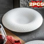 Hammered Ceramic Dining Plate Set - Image 8