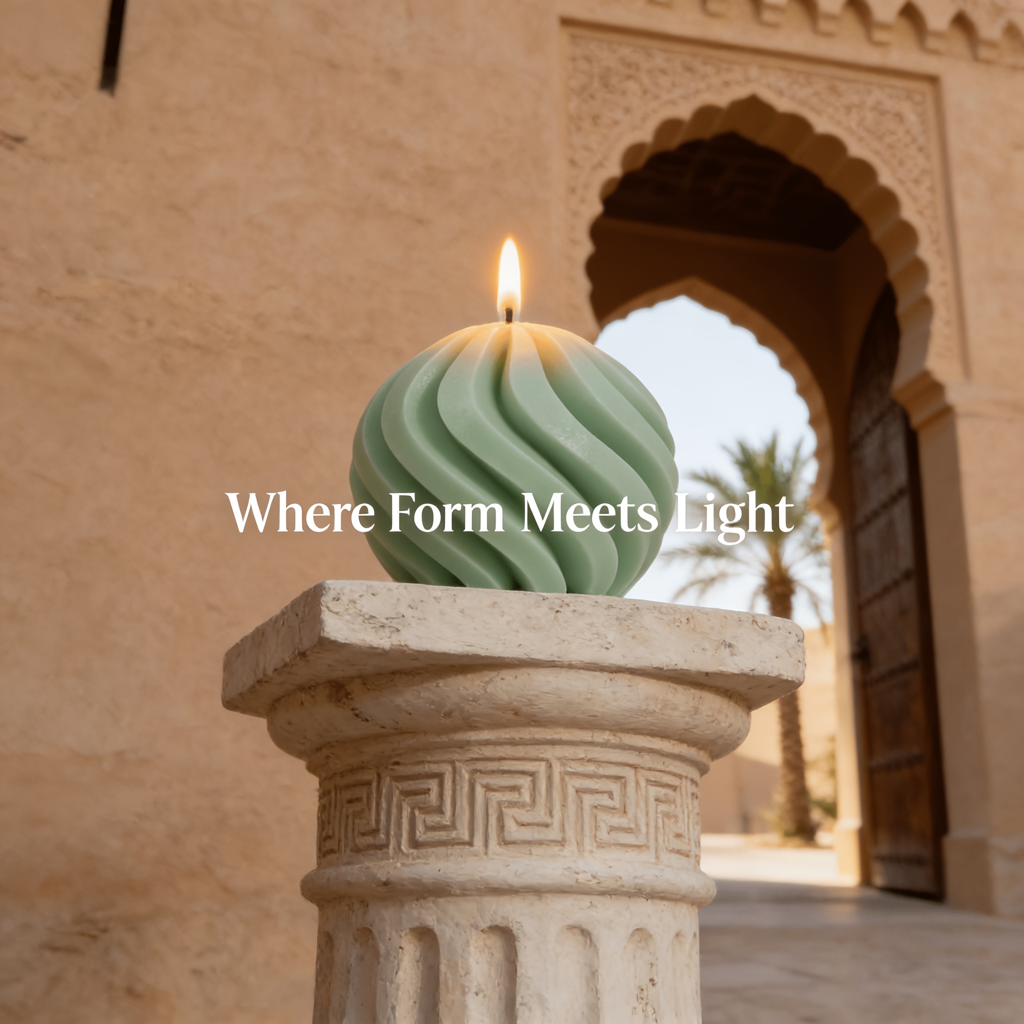 product-fancy-140adc7c-fed7-4d7e-a5f8-9cc7410c3381 Sage Wave Sculptural Candle - Image 1