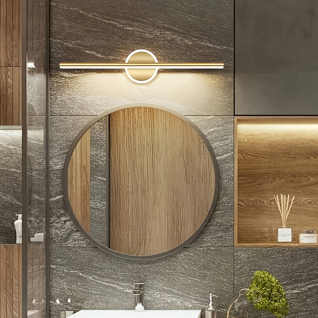product-fancy-1a0286eb-c3e4-421d-a71d-289506a48a43 Modern Halo Mirror Wall Light - Image 1