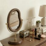 Walnut Vanity Mirror with Jewellery Stand