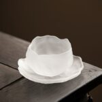 Frosted Glass Tea Cup & Saucer Set - Image 7