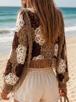 Bohemian Crochet Fringe Cardigan - Image 3