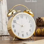 Vintage Gold Twin Bell Clock - Image 6