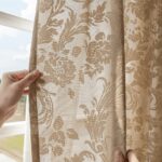 Cream Jacquard Sheer Curtain Panel - Image 6