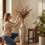 Tall Stone Effect Floor Vase - Image 4