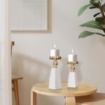 Marble & Gold Pillar Candle Holder - Image 7