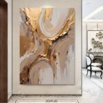 Luxury Gold Abstract Statement Wall Art - Image 2