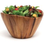 Handcrafted Acacia Wave Serving Bowl