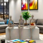 Abstract Seated Figure Sculpture Set - Image 3
