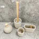 Stone Texture Bathroom Accessory Set - Image 8