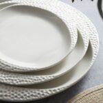Hammered Edge Ceramic Dinner Plate - Image 5