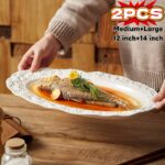Rock Texture Oval Serving Platter Set - Image 3