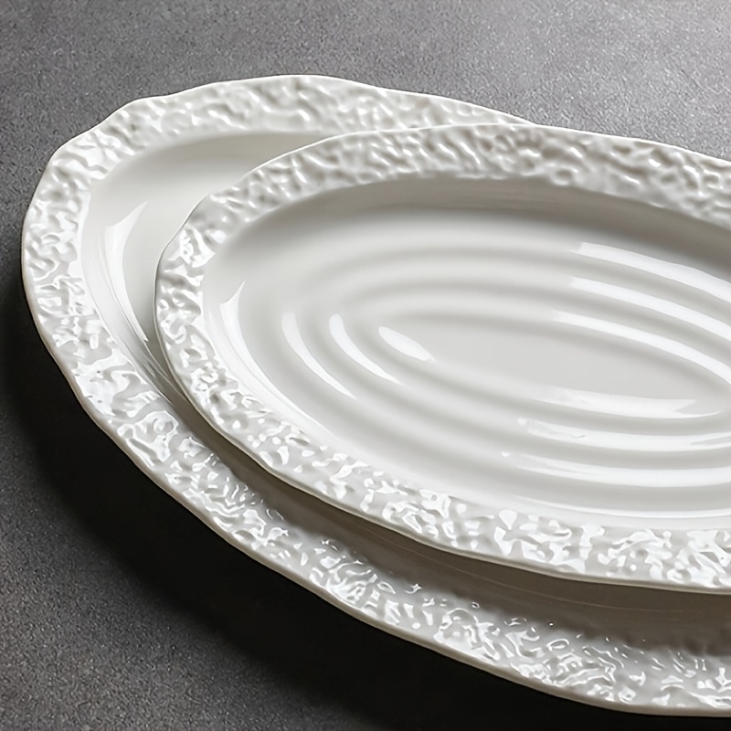 product-fancy-5a8acbc2-556b-4990-8ab1-b1aeda81c91c Rock Texture Oval Serving Platter Set - Image 1