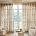 Cream Jacquard Sheer Curtain Panel - Image 3