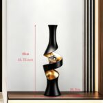 White & Gold Spiral Sculpture Vase - Image 4