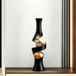 White & Gold Spiral Sculpture Vase - Image 3