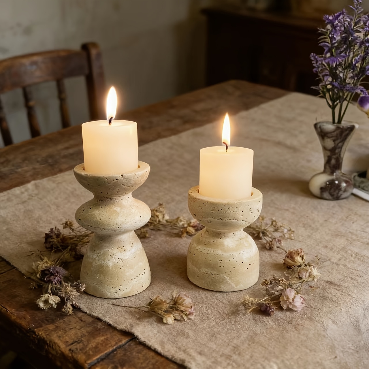 product-fancy-787e1620-9bd7-4d1f-9abb-f176f85eaa97 Hand-Carved Marble Candle Holder Set - Image 1
