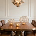 Golden Woven Candle Holder Set