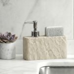 Stone Effect Soap Dispenser & Sponge Holder